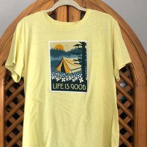 Life is Good Yellow Graphic Tee